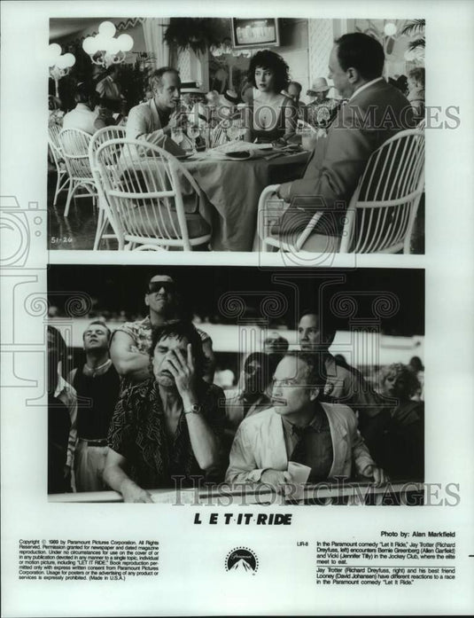 1989 Press Photo Stars in some of the scenes from Paramount's "Let It Ride"-Historic Images