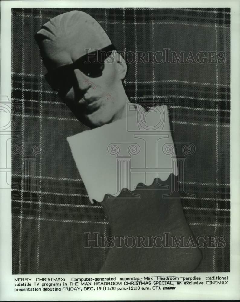 1986 Press Photo The Max Headroom Christmas Special airing on CINEMAX-Historic Images