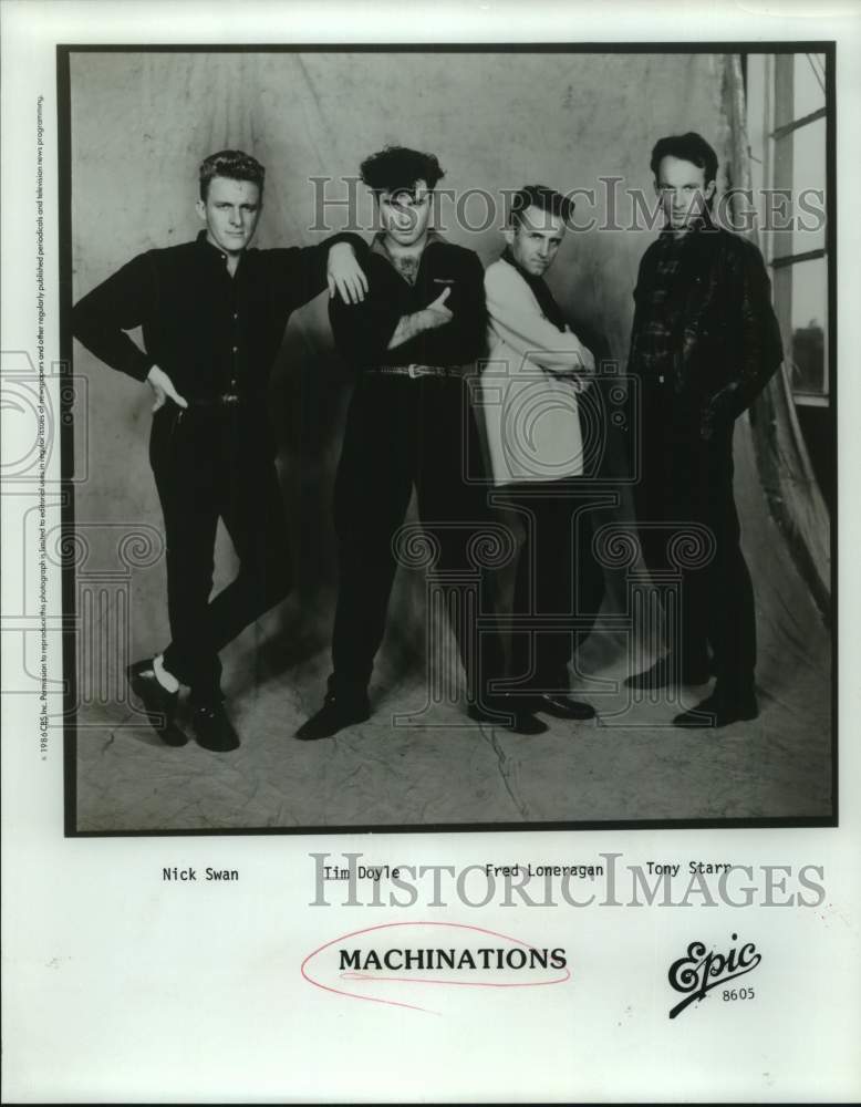 1986 Press Photo Epic Records recording artist Machinations. - nop57911-Historic Images