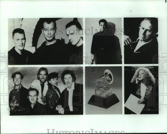 1990 Press Photo Entertainers in composite for Grammy Awards on CBS-TV-Historic Images