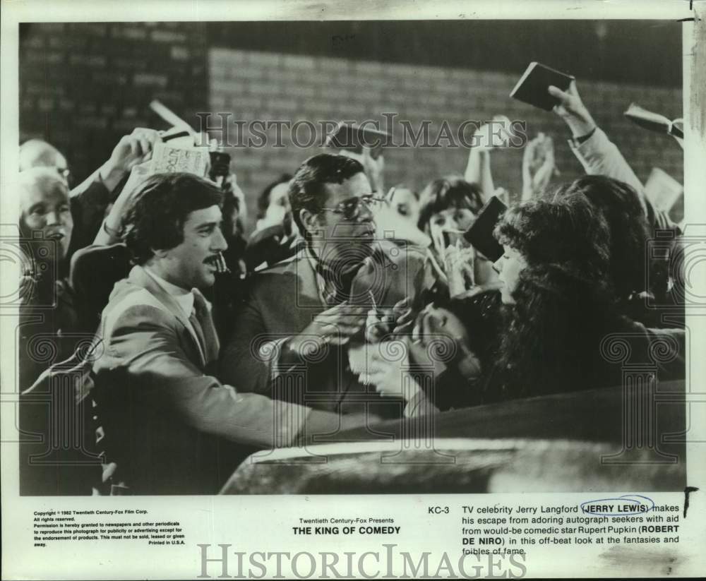 1983 Press Photo Jerry Lewis and Robert De Niro in &quot;The King of Comedy&quot;-Historic Images