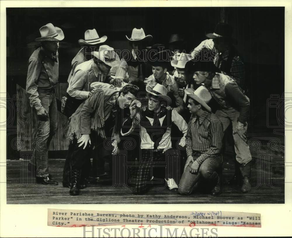 1983 Press Photo Giglione Theatre Production of &quot;Oklahoma!&quot; with Michael Hoover-Historic Images