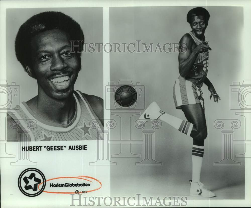 1980 Press Photo Harlem Globetrotter basketball player Hubert &quot;Geese&quot; Ausbie- Historic Images