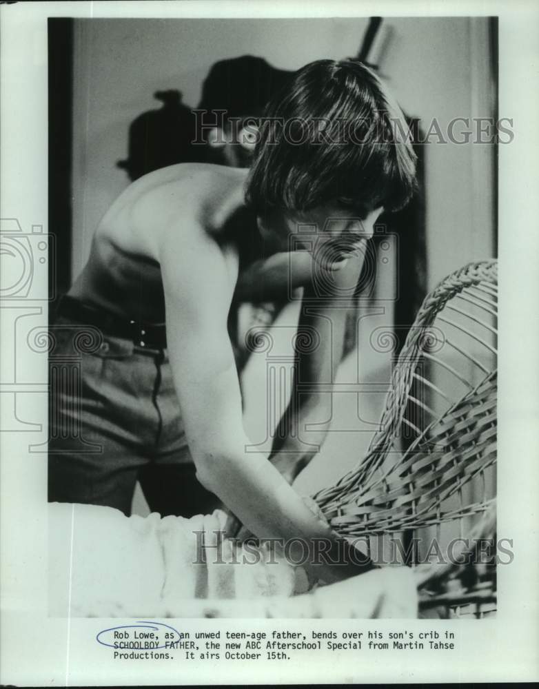 1980 Press Photo Rob Lowe stars in ABC-TV&#39;s &quot;Schoolboy Father.&quot; - nop58851-Historic Images