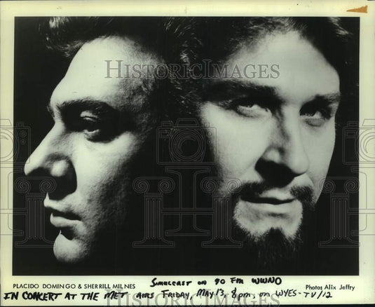 1983 Press Photo Placido Domingo & Sherrill Milnes "In Concert At The Met"-Historic Images