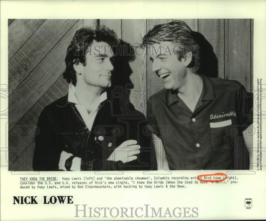 1985 Huey Lewis & Nick Lowe recording "I Knew the Bride..." - Historic Images