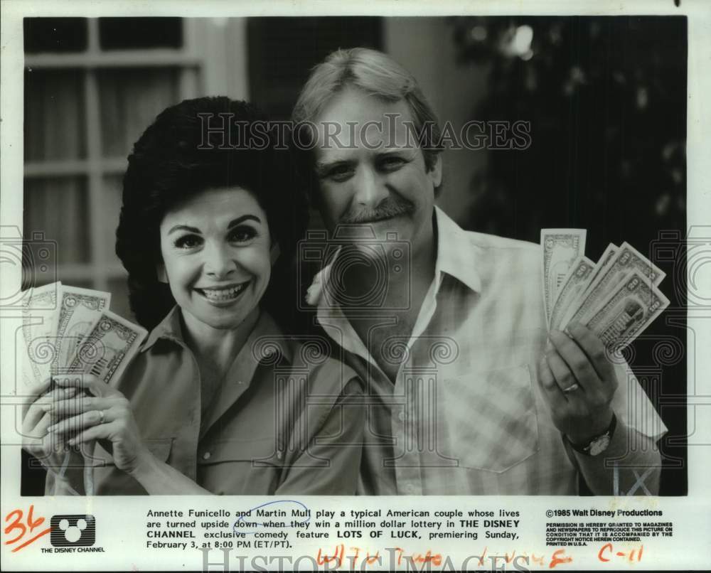 1985 Actors Martin Mull & Annette Funicello in "Lots Of Luck" - Historic Images