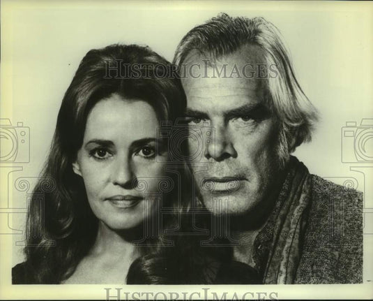 1977 Press Photo Jeanne Moreau & Lee Marvin in "The Big Event" on NBC-TV.-Historic Images