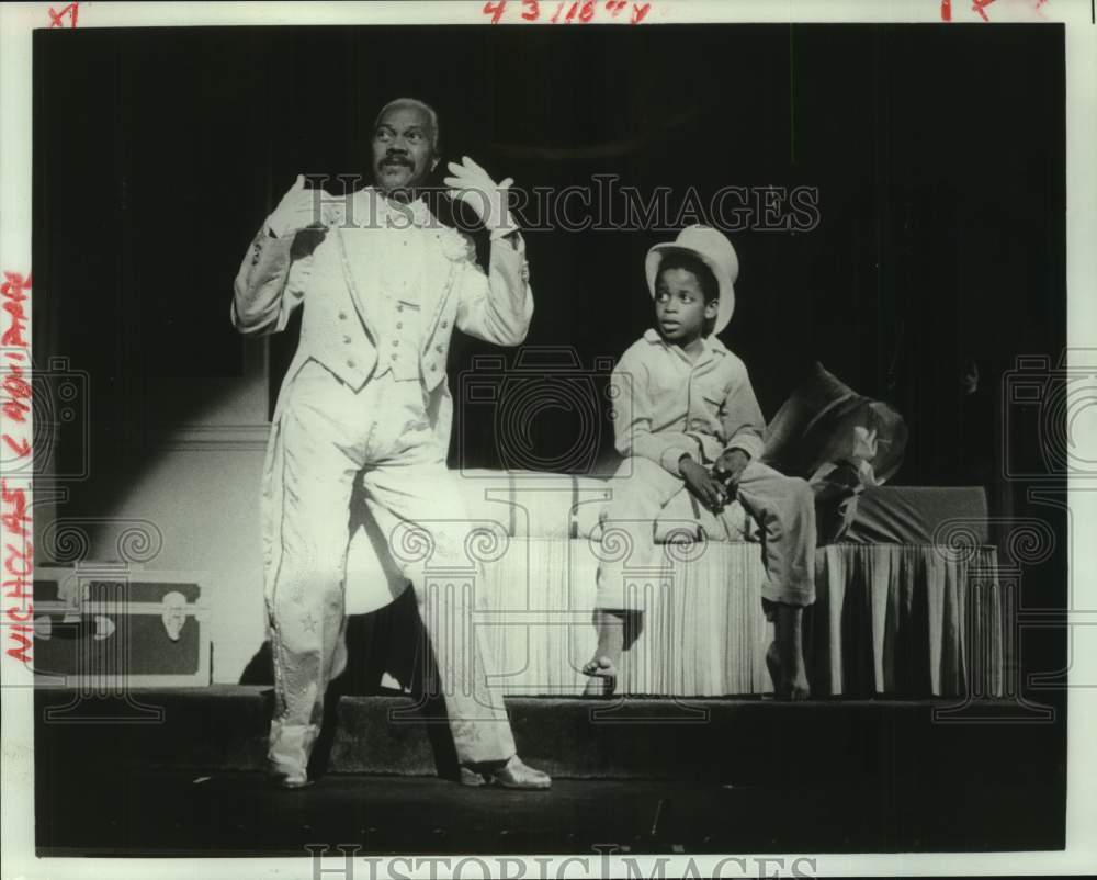 1986 Press Photo Harold Nicholas and Dule Hill in "The Tap Dance Kid"-Historic Images