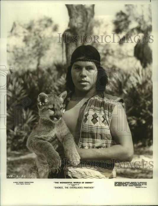 1978 Press Photo Curtis Osceola in "Shokee, The Everglades Panther," on NBC-TV-Historic Images