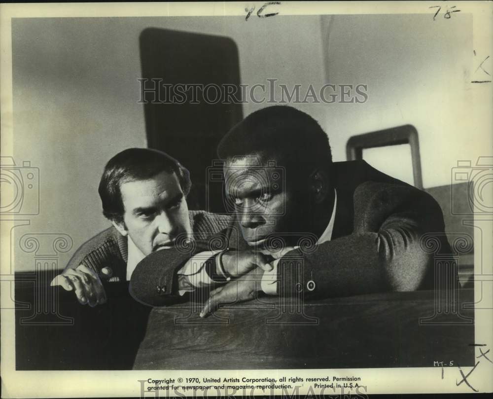 1970 Press Photo Sidney Poitier and Martin Landau in They Call me Mister Tibbs!-Historic Images