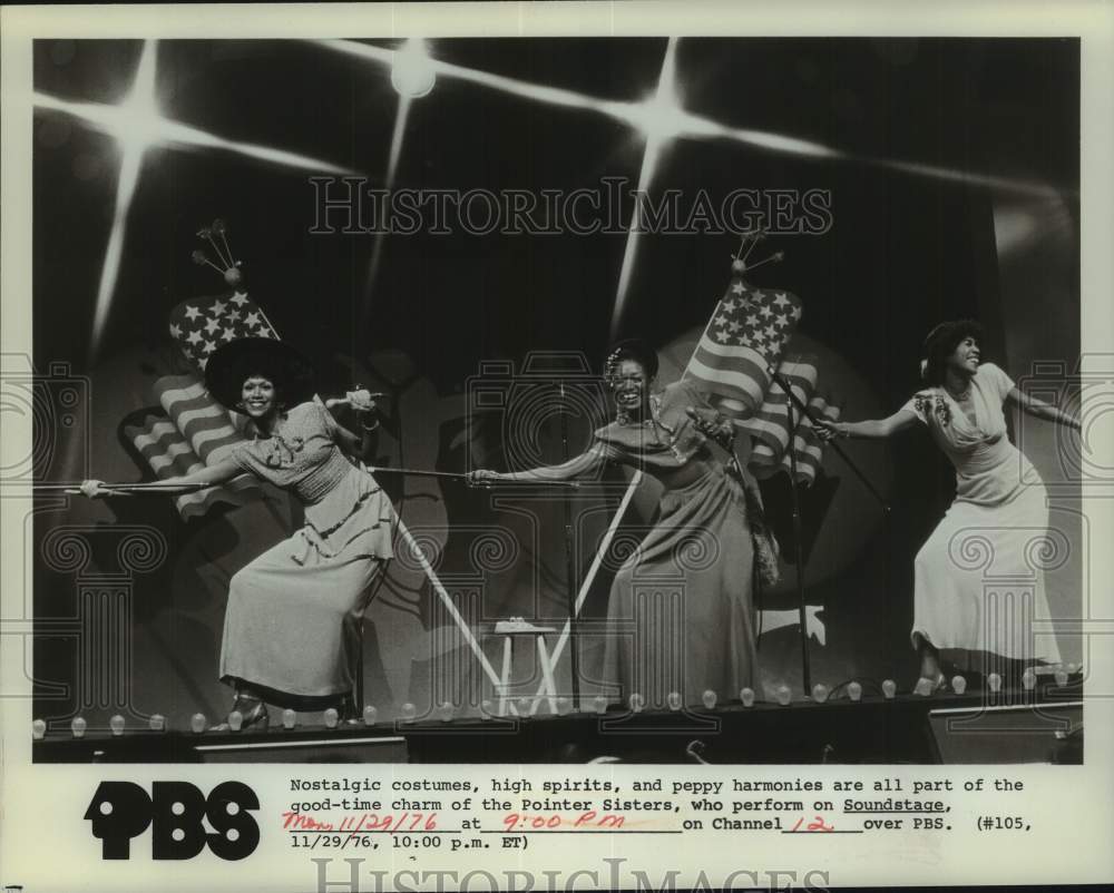 1980 Press Photo Pointer Sisters performing on Soundstage, airing on PBS-Historic Images