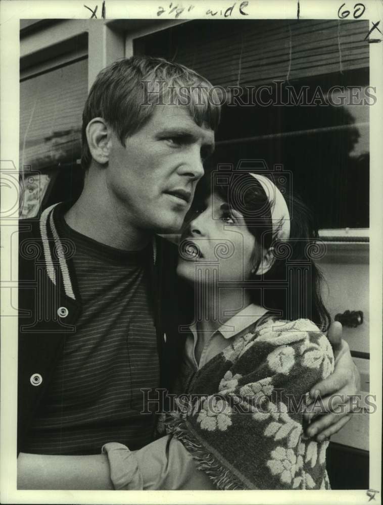 1976 Nick Nolte and Talia Shire, co-actors in "Rich Man, Poor Man" - Historic Images