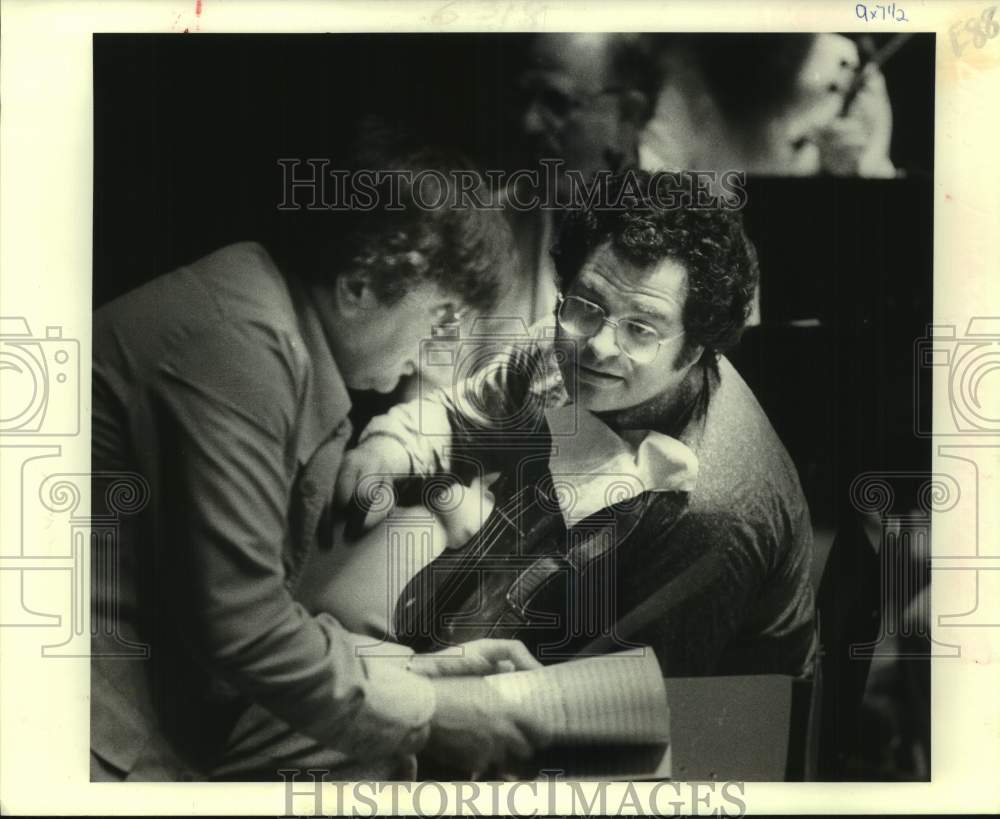 1982 Press Photo Philippe Entremont collaborating with Itzhak Perlman-Historic Images