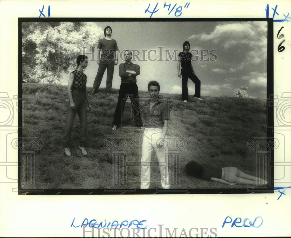 1982 Press Photo Five members of the band Product - nop63070-Historic Images