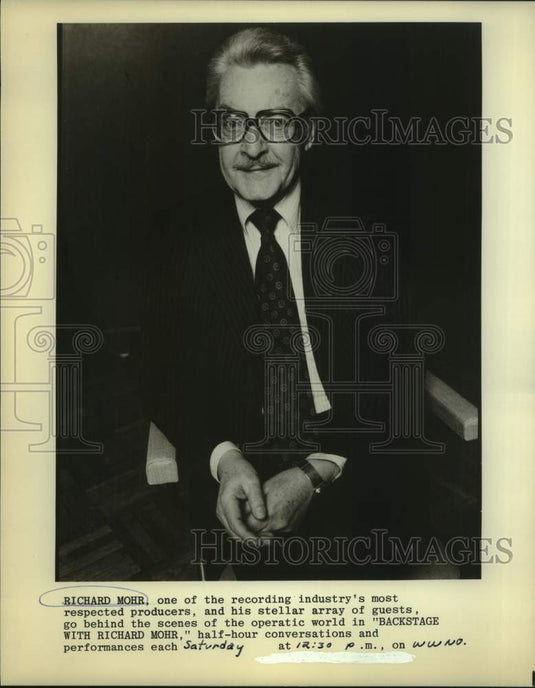 1980 Press Photo Richard Mohr in "Backstage With Richard Mohr" on WWNO - Historic Images