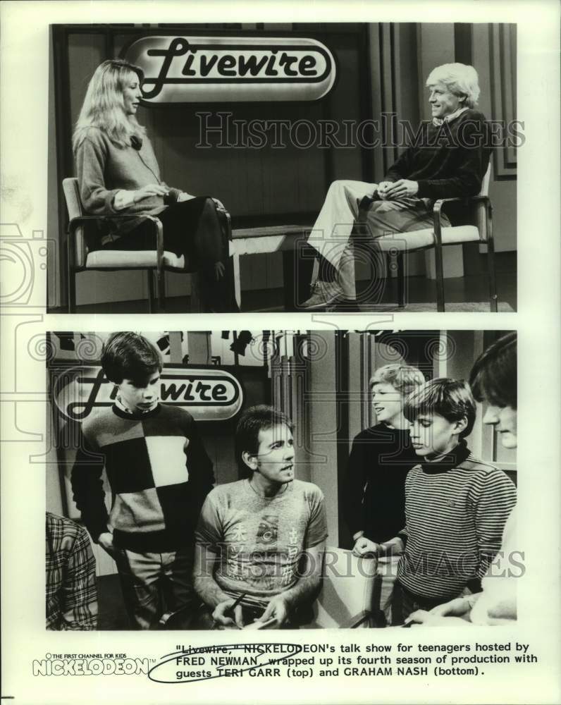 1983 Press Photo Host Fred Newman with guests on &quot;Livewire&quot; on Nickelodeon-TV - Historic Images