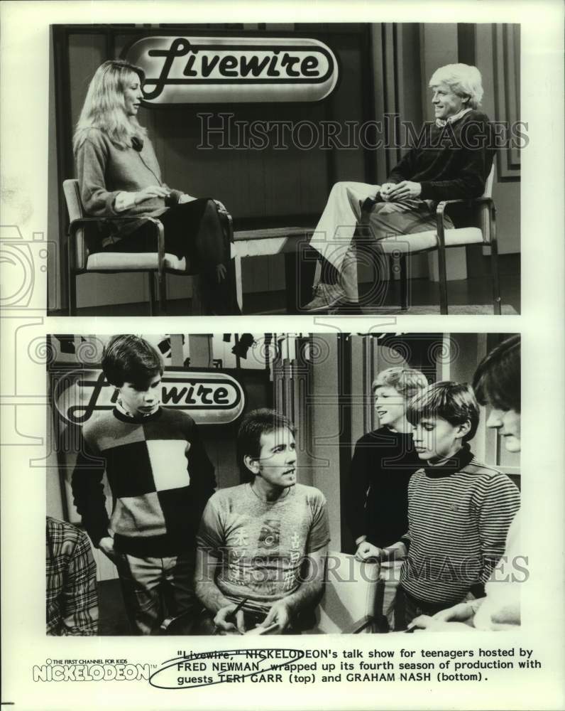 1983 Press Photo Host Fred Newman with guests on "Livewire" on Nickelodeon-TV - Historic Images