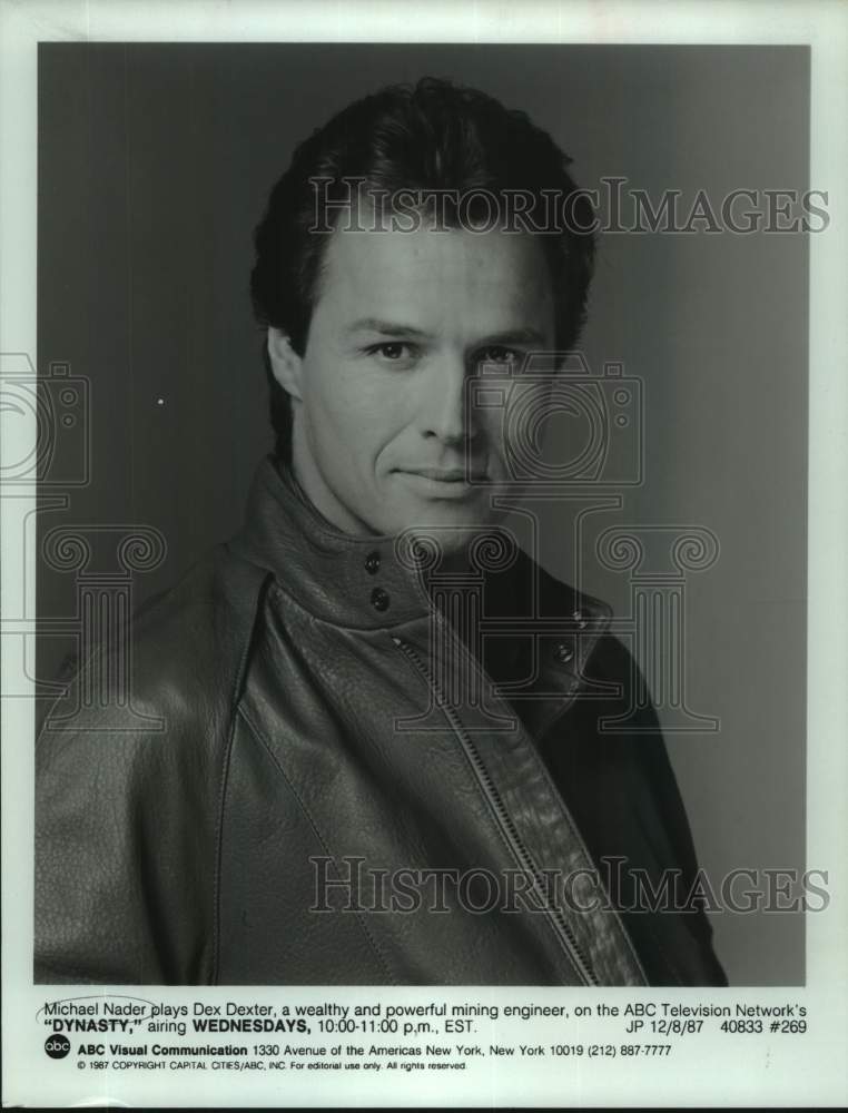 1987 Press Photo Actor Michael Nader in "Dynasty" - Historic Images