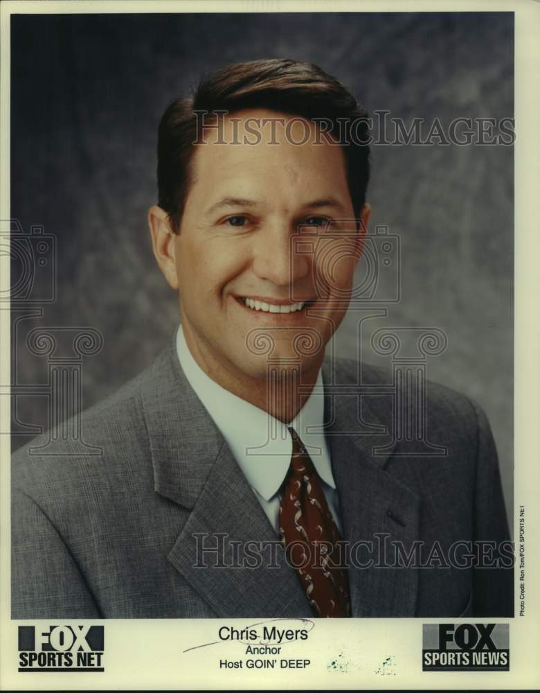 Press Photo Chris Myers, Anchor, Host of "Goin' Deep" on Fox Sports News - Historic Images