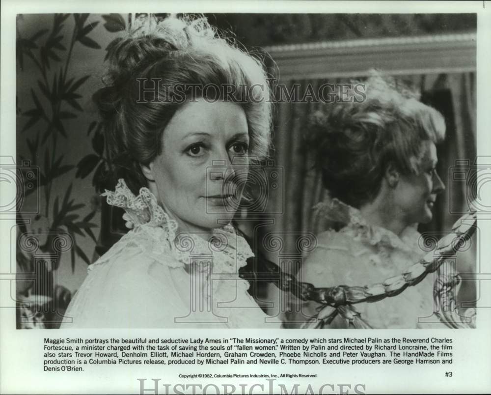 1982 Press Photo Maggie Smith in movie &quot;The Missionary&quot; - Historic Images