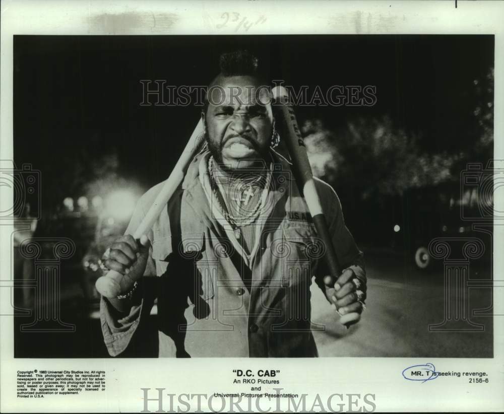 1983 Press Photo Mr. T is seeking revenge in &quot;D.C. Cab&quot; - Historic Images