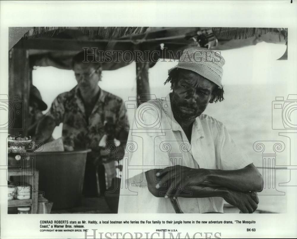 1986 Press Photo Conrad Roberts as Mr. Haddy in "The Mosquito Coast." - Historic Images