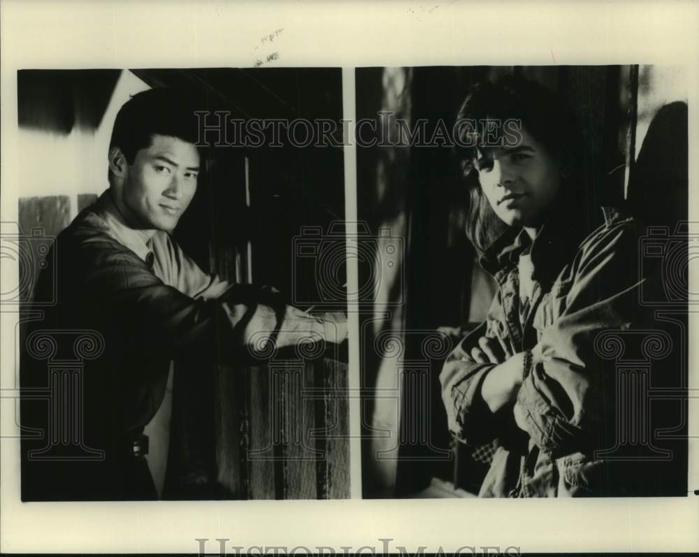 1990 Press Photo James Pax and Craig Hurley star on Nasty Boys, on NBC. - Historic Images