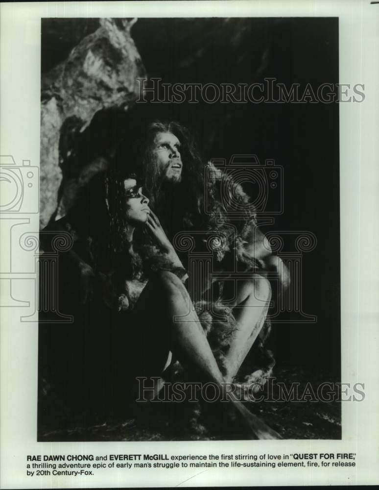 1982 Press Photo Rae Dawn Chong and Everett McGill in &quot;Quest For Fire&quot;-Historic Images