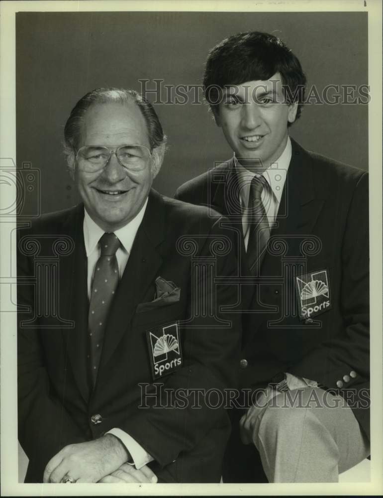 1982 Press Photo NBC Sports boxing commentators Ferdie Pacheco and Marv Albert-Historic Images