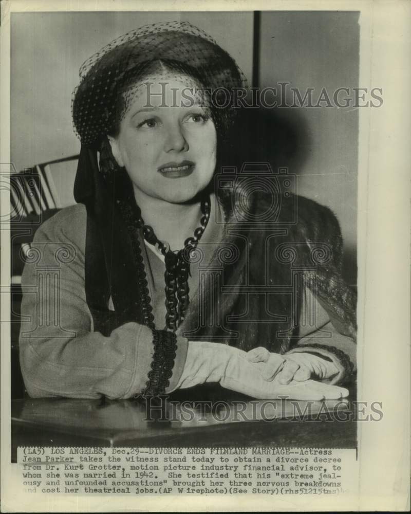 1949 Press Photo Jean Parker at her divorce trial in Los Angeles, California-Historic Images