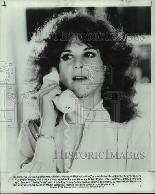 1982 Press Photo Gilda Radner, "Hanky Panky" - nop67096-Historic Images