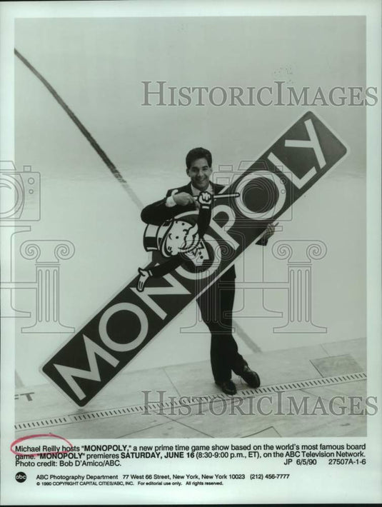 1990 Actor Michael Reilly hosts "Monopoly" on ABC Television - Historic Images