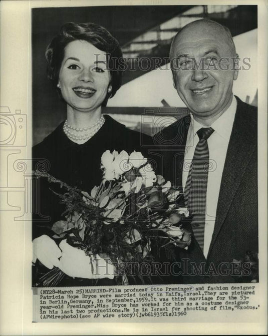 1959 Press Photo Otto Preminger and Patricia Hope Bryce shown in Berlin, Germany-Historic Images