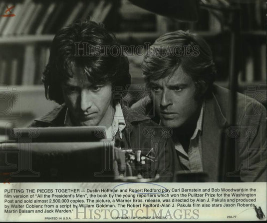 1976 Press Photo Dustin Hoffman & Robert Redford in "All the President's Men"-Historic Images
