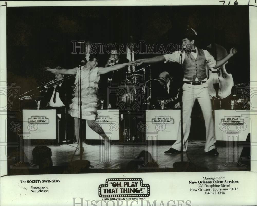 1983 Press Photo The Society swingers in &quot;Oh, Play That Thing!&quot; in New Orleans-Historic Images