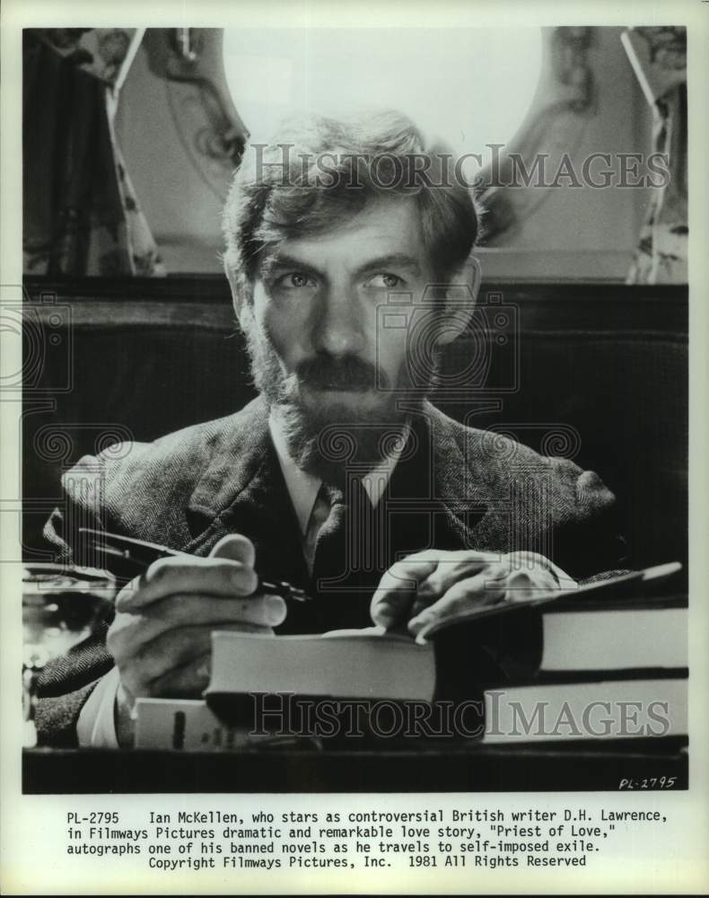 1981 Press Photo Ian McKellen in a scene from Priest of Love. - nop69909-Historic Images