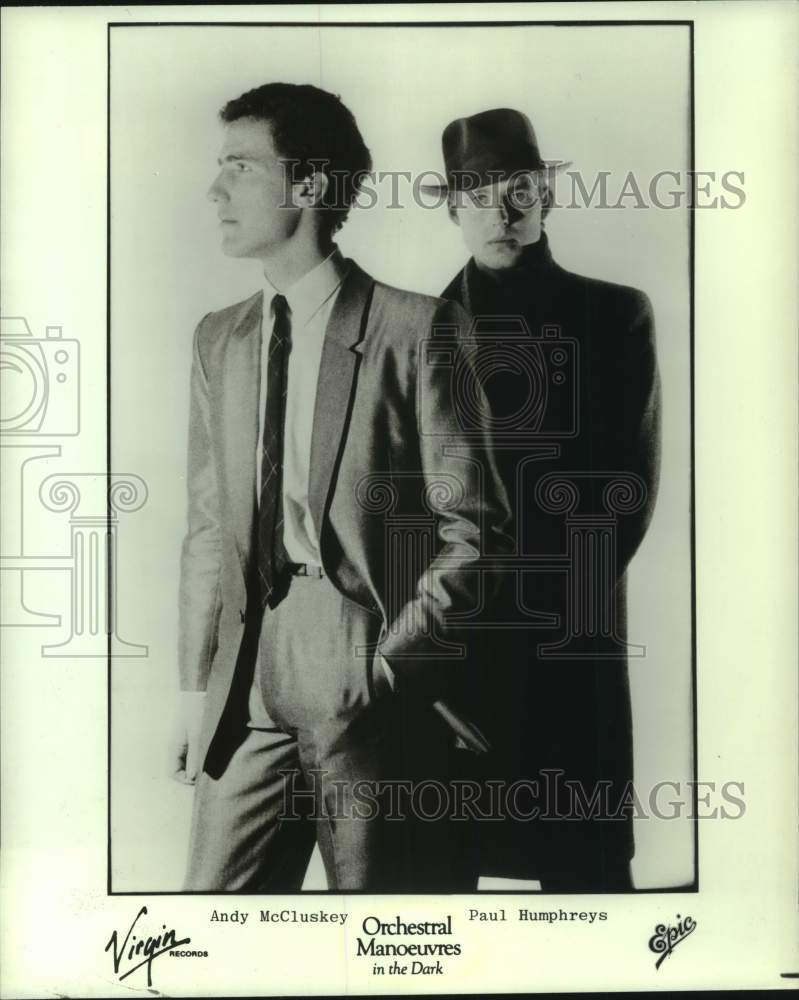 1981 Press Photo Two Members of Orchestral Manoeuvres in the Dark - nop70328- Historic Images