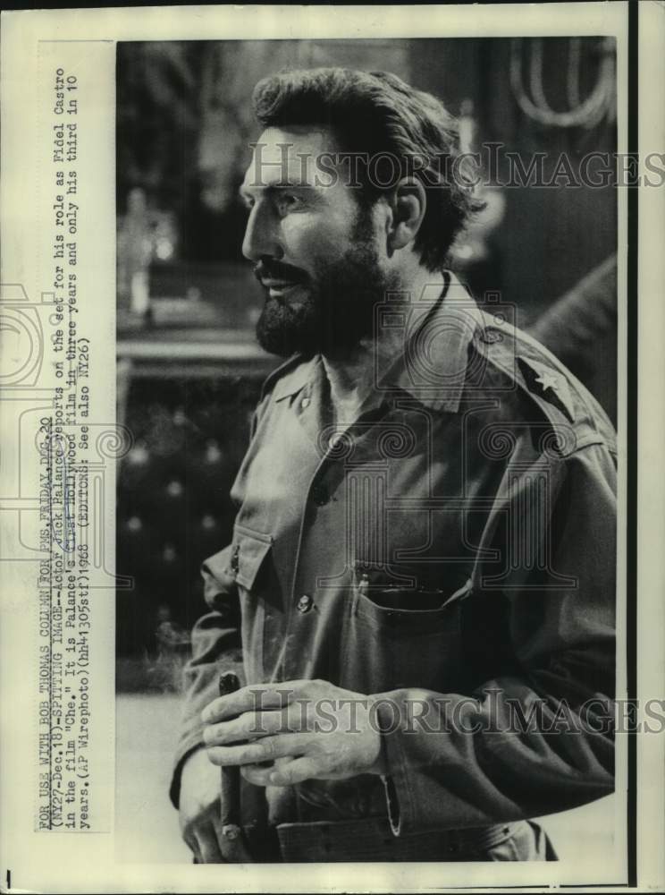 1968 Press Photo Jack Palance as Fidel Castro in &quot;Che&quot; - nop70519-Historic Images