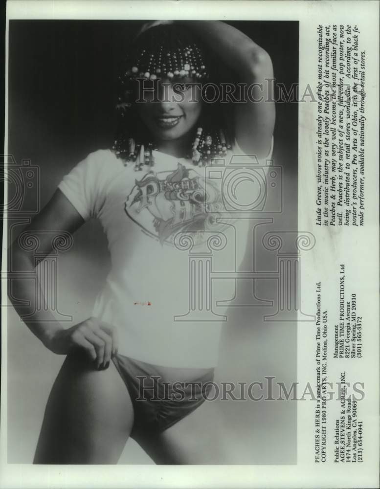 1980 Press Photo Linda Green, voice in Peaches &amp; Herb - nop70911-Historic Images