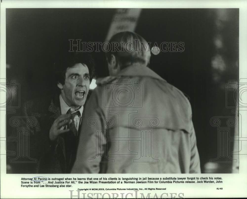 1979 Press Photo Al Pacino in a scene from And Justice for All. - nop71369-Historic Images