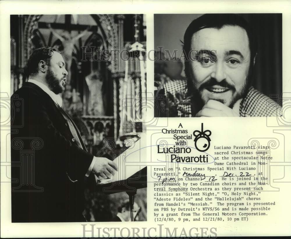 1980 Luciano Pavarotti in A Christmas Special with Luciano Pavarotti - Historic Images