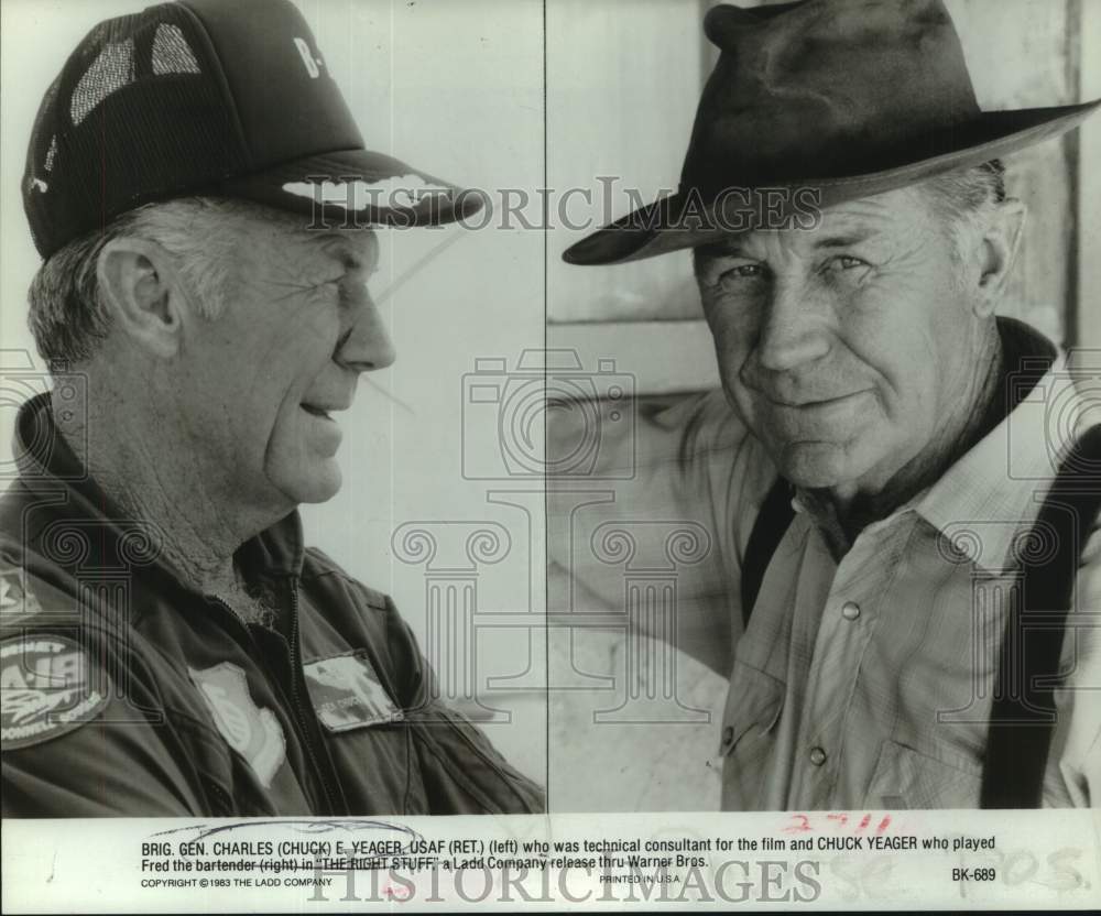 1983 Brig. Gen. Chuck Yeager in composite for &quot;Chuck Yeager&quot; film - Historic Images