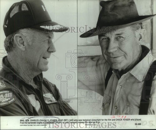 1983 Brig. Gen. Chuck Yeager in composite for "Chuck Yeager" film - Historic Images