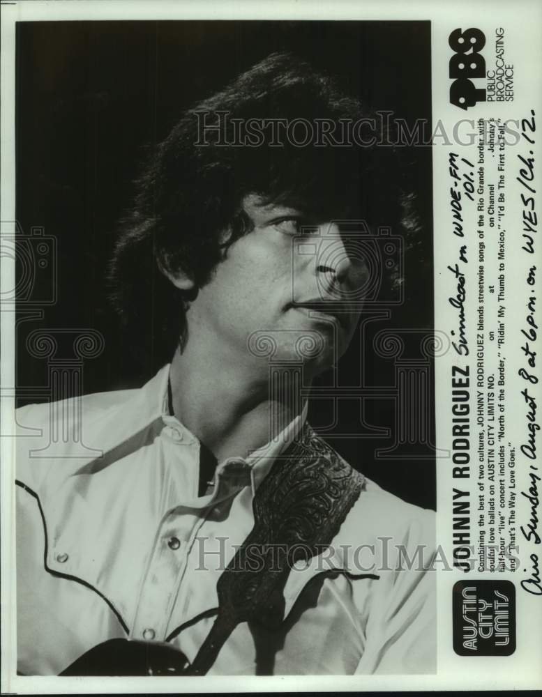 1982 Press Photo Johnny Rodriguez blends streetwise songs on Austin City Limits-Historic Images