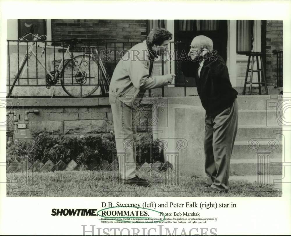 1997 Press Photo Actors D.B. Sweeney, Peter Falk in "Roommates" on Showtime - Historic Images