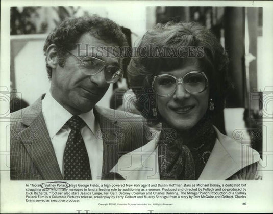 1982 Press Photo Sydney Pollack and Dustin Hoffman co-star in "Tootsie"-Historic Images