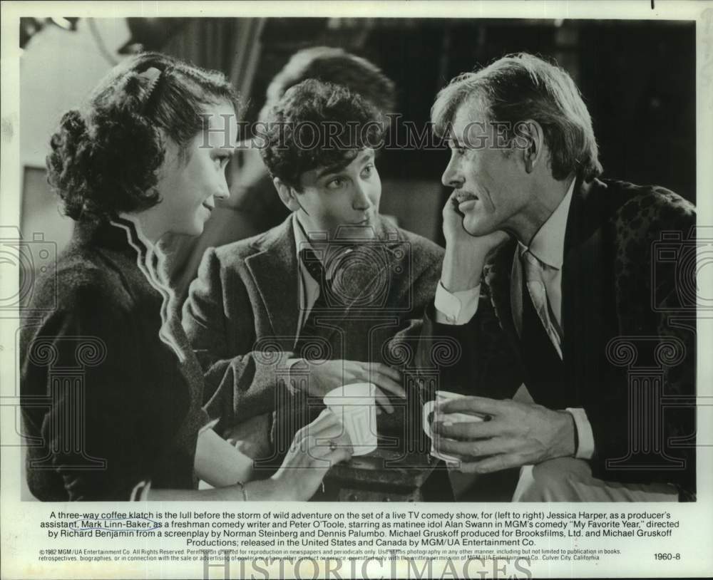 1982 Press Photo Mark Linn-Baker and Peter O&#39;Toole in My Favorite Year.-Historic Images