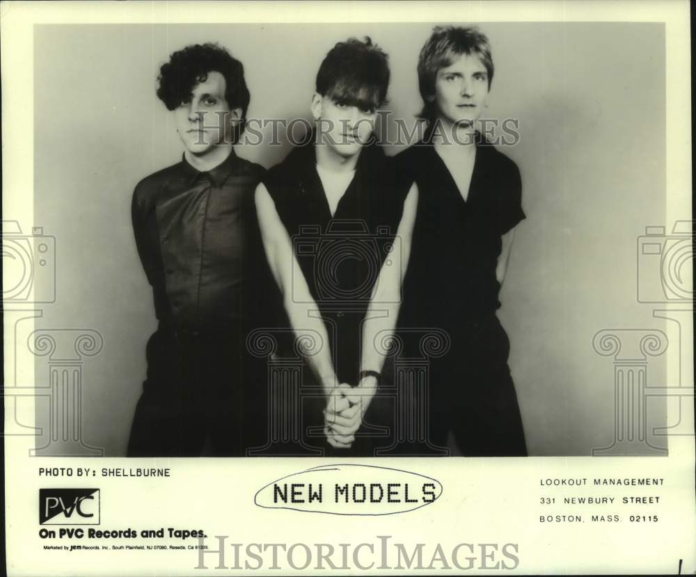 1983 Press Photo PVC Records and Tapes recording artists New Models - nop74824-Historic Images