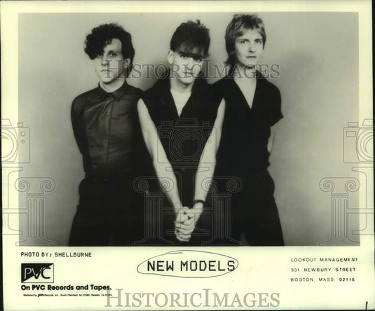 1983 Press Photo PVC Records and Tapes recording artists New Models - nop74824-Historic Images
